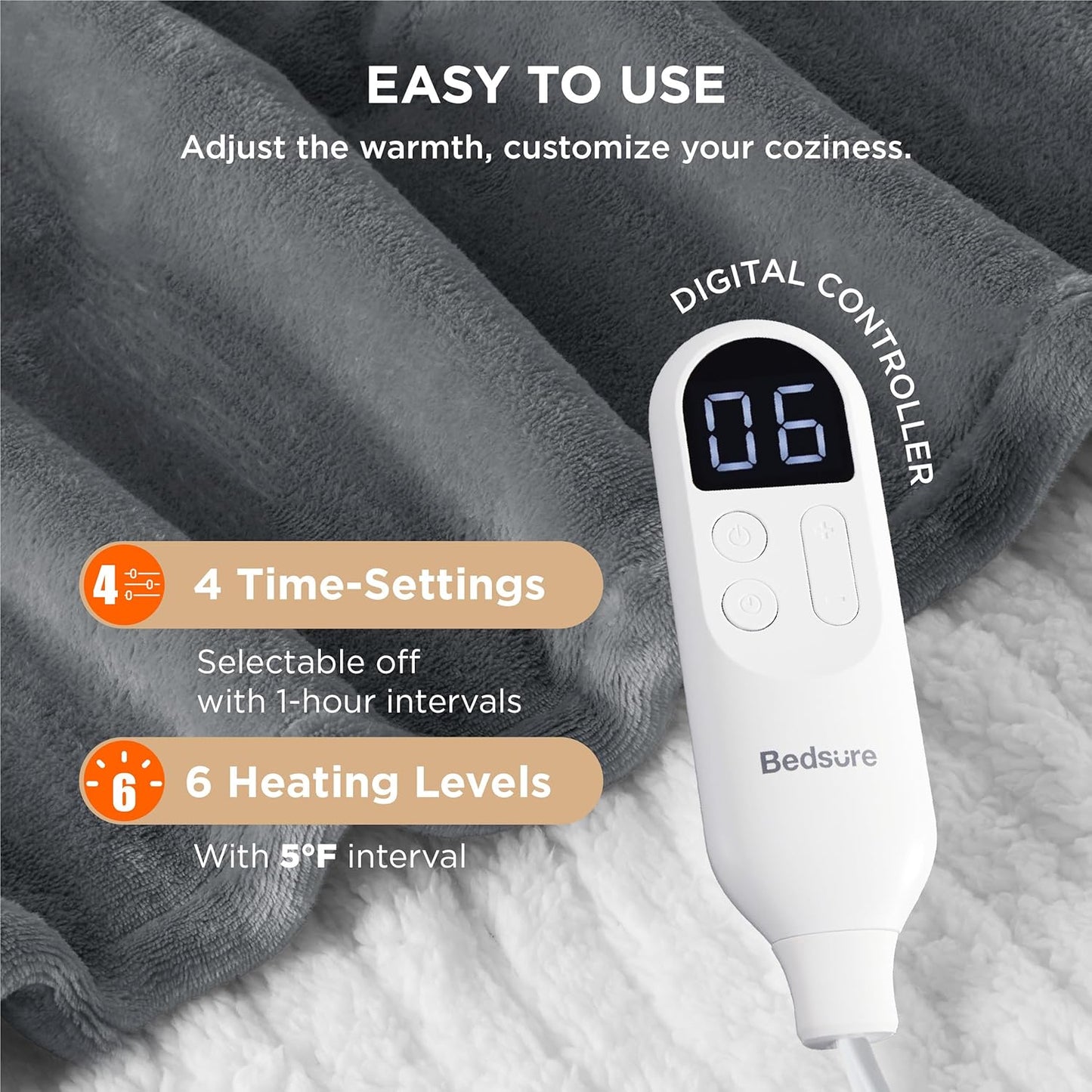 Heated Blanket Throw Blanket - Fast Heating Electric Blanket