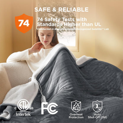Heated Blanket Throw Blanket - Fast Heating Electric Blanket